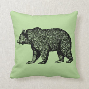 Oso grizzly hacia fuera para un Cojín decorativo
