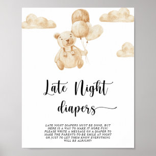 Oso \ Juego de pañales de noche Póster