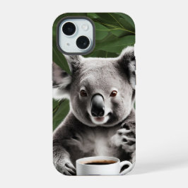 Oso Koala con tazón de café, diseño acogedor