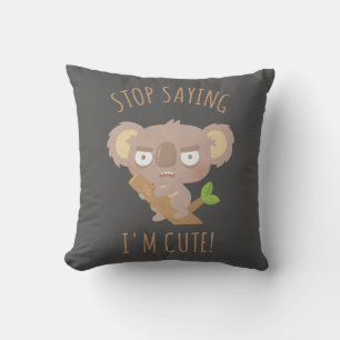 Oso Koala Enojado No Es Divertido Almohada Para La