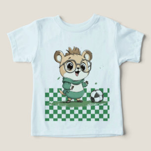 Oso lindo con bola de fútbol