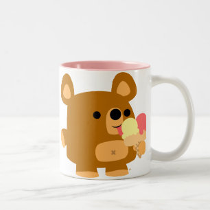 Oso lindo del dibujo animado con las bolas:) taza