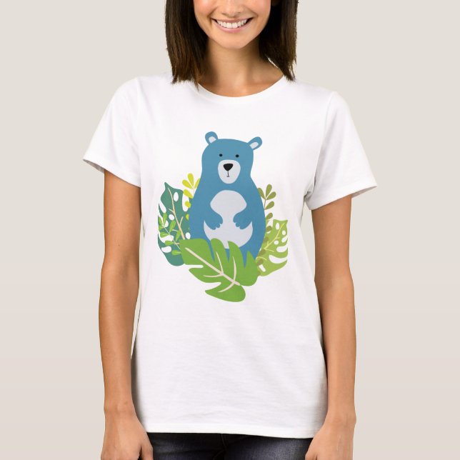 oso lindo en el bosque de la camiseta (Anverso)