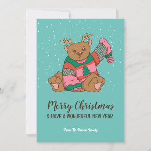 Oso lindo en una cálida y acogedora Navidad dulce
