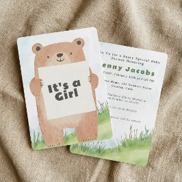 Oso lindo Es una invitación de un oso chica de Bab