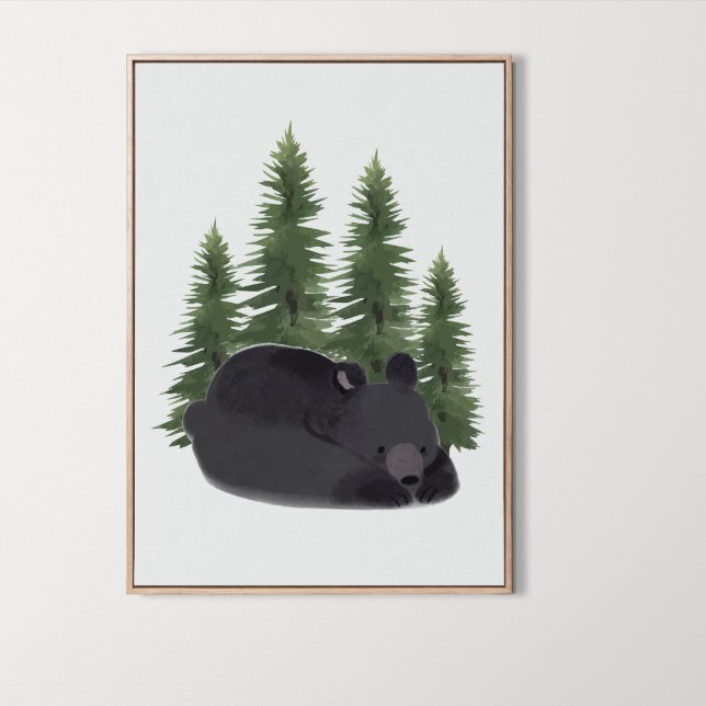 Oso lindo Woodland Animal Wall Art Decoración (Cute Bear Woodland Animal Wall Art Room Decor, tree, forest, wild)