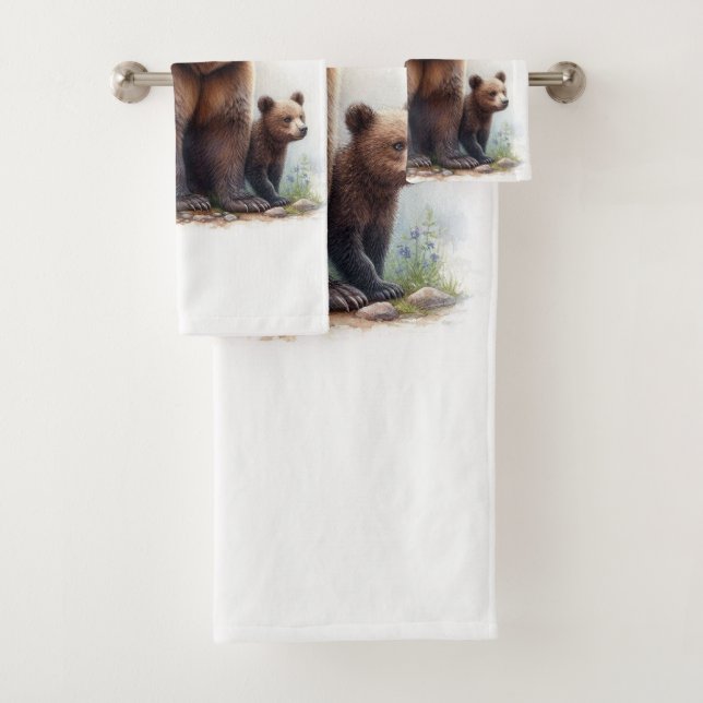 Oso marrón con dos tazas (In situ)
