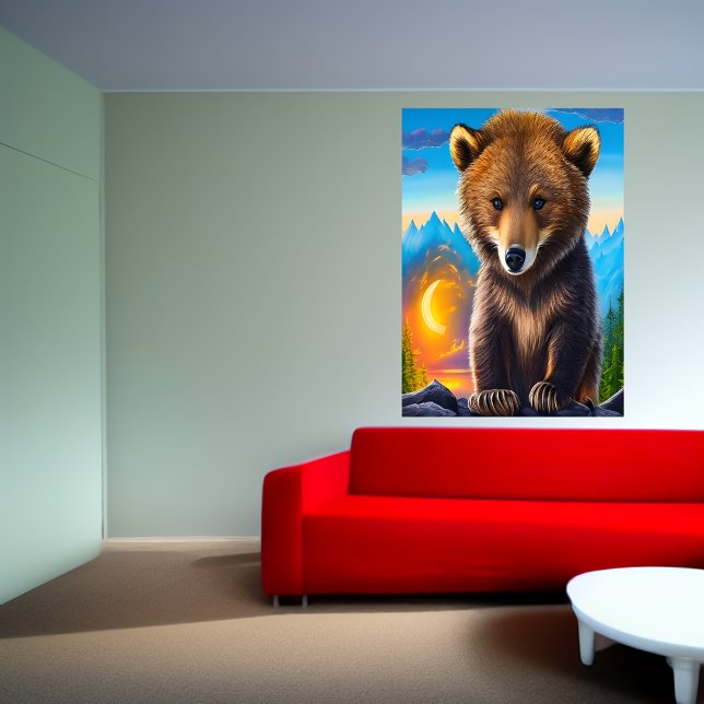 Oso marrón en el bosque | Poster de arte de IA (Subido por el creador)