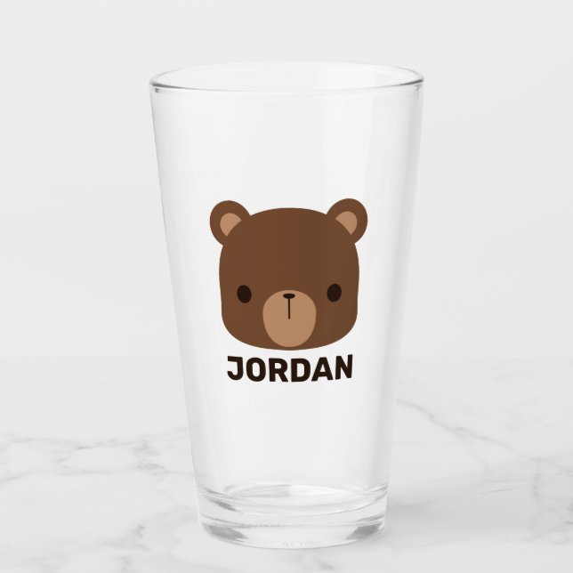 Oso marrón lindo con nombre personalizado (Anverso)