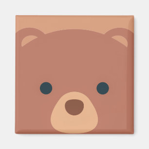 Oso marrón y lindo   Imán
