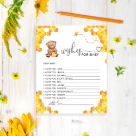 Oso meloso deseos para tarjeta de bebé