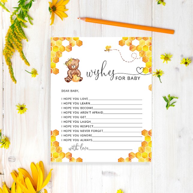 Oso meloso deseos para tarjeta de bebé (Subido por el creador)