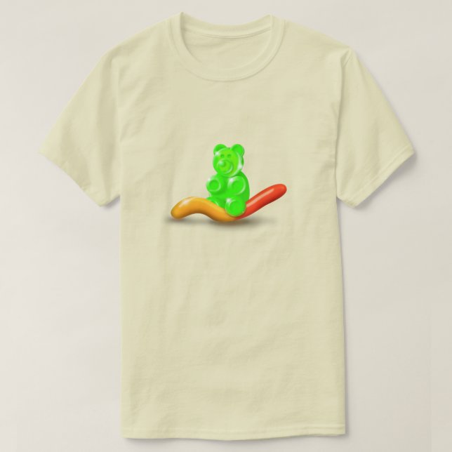 Oso militar montando camiseta de gusano humilde ma (Diseño del anverso)