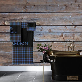 Oso Monograma Rústico | Azul negro