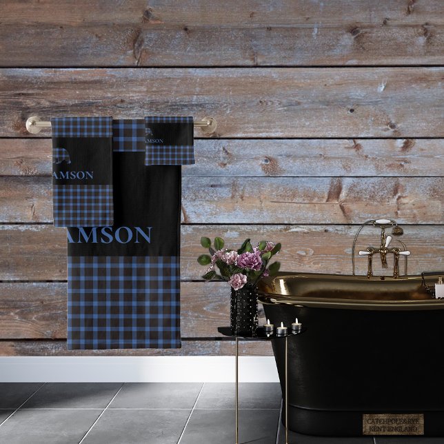 Oso Monograma Rústico | Azul negro (Subido por el creador)