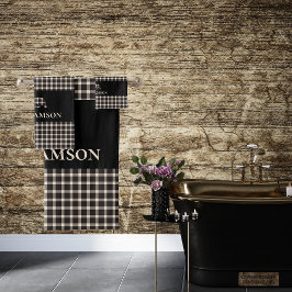 Oso Monograma Rústico | Blanco crema negra