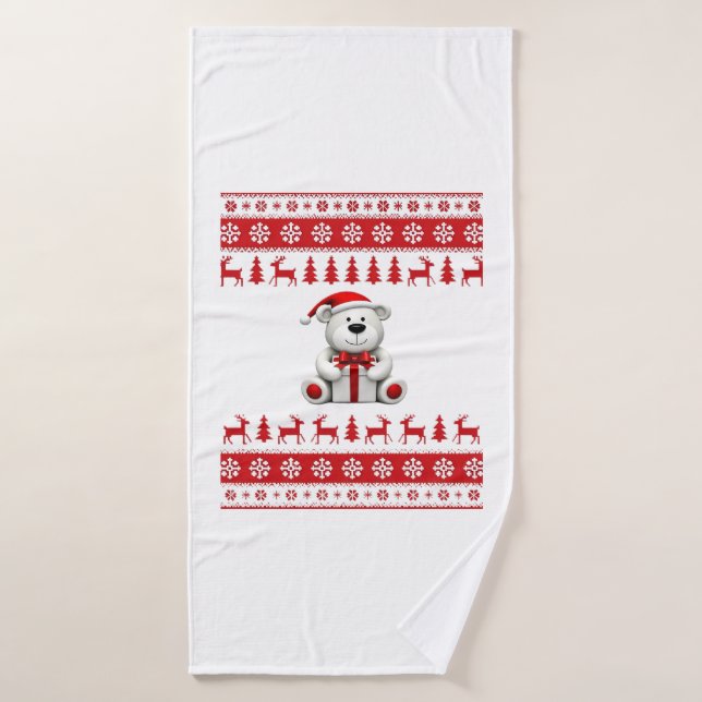 Oso Navidad Navidad (1) (Toalla de baño)