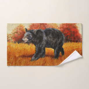 Oso Negro en el bosque otoñal