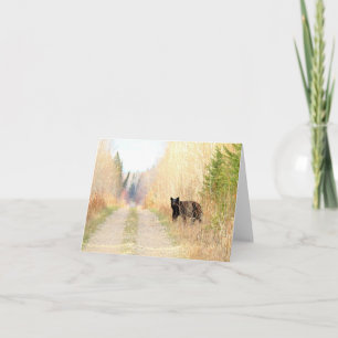 Oso negro en movimiento - Tarjeta en blanco