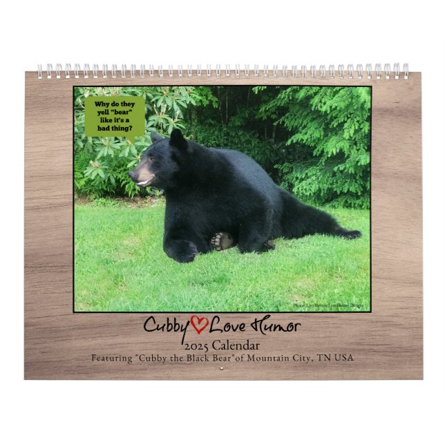 Oso Negro - Humor De Amor Cubby 2025 Calendario (Tapa)