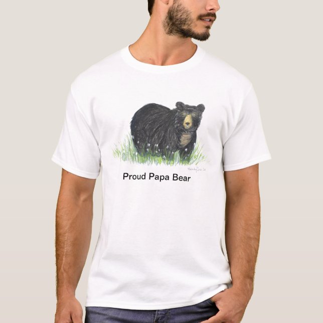 Oso negro, papá orgulloso de llevar camiseta de pa (Anverso)