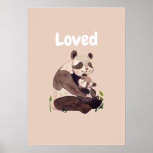 Oso Panda Adorable Abraza Arte De Guardería Amado