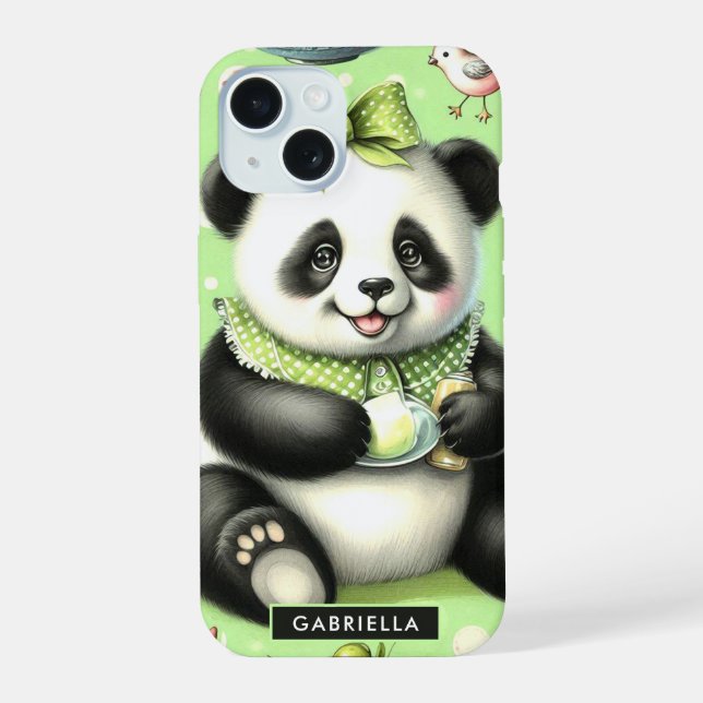 Oso panda bebé lindo vintage (Reverso )