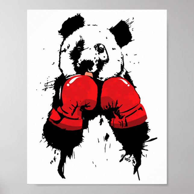 Oso Panda Boxeador Arte Pop (Frente)