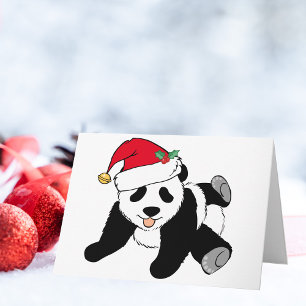 Oso Panda de Navidad Lindo con Gorro de Santa
