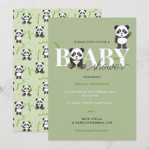 Oso Panda Kawaii Invitación de Cumpleaños para Beb