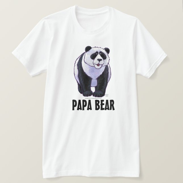 Oso Panda, papá lleva camiseta ligera masculina (Anverso del diseño)