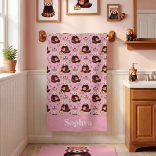 Oso Panda Rojo Rosa Personalizado para Niños