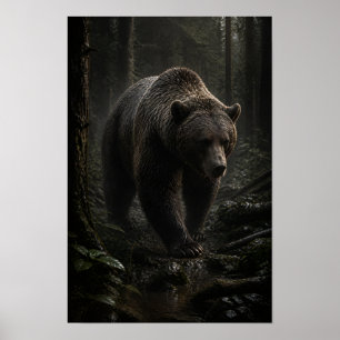 Oso Pardo en Arte de Fauna y Flora de Bosque de Si