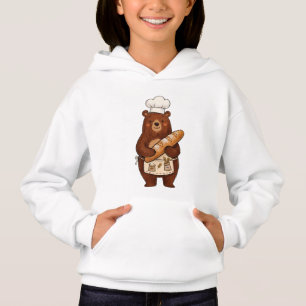 Oso pastelero de crayón lindo con camiseta de chef