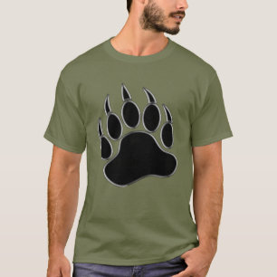 Oso Pata /Garra Forro de plata - Camiseta Verde Fa