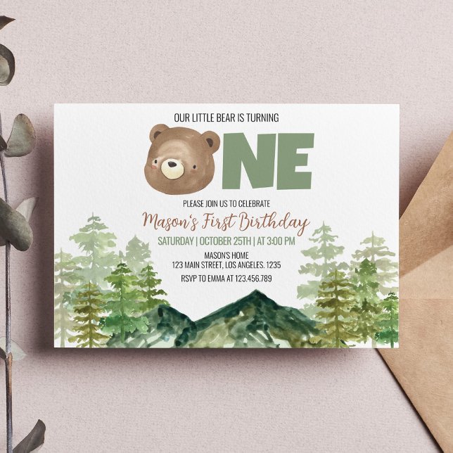 Oso Pequeño que se vuelve una invitación de cumple (Subido por el creador)