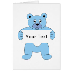 Oso Personalizado azul con Rótulo (añada tu propio