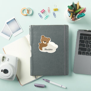 Oso Personalizado en Nube Pegatina / Etiqueta