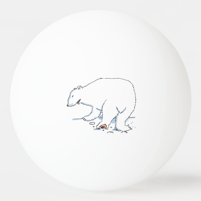 Oso polar 1 estrella de ping pong bola (Anverso)