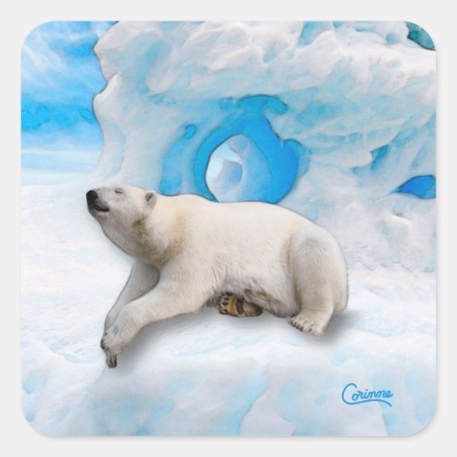 Oso polar 1 - Pegatinas de sobres (Anverso)