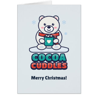 Oso Polar Adorable con Chocolate Caliente Navidad