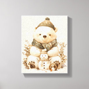 Oso Polar Adorable Con Decoración De Lona De Guard