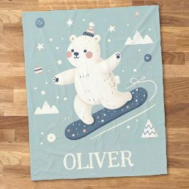 Oso Polar Adorable en Snowboarding 