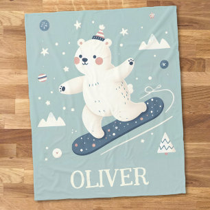 Oso Polar Adorable en Snowboarding 