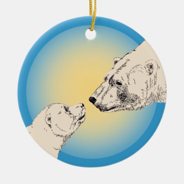 Oso Polar Arte Ornamento Oso Keepsake Regalos De O (Frente)