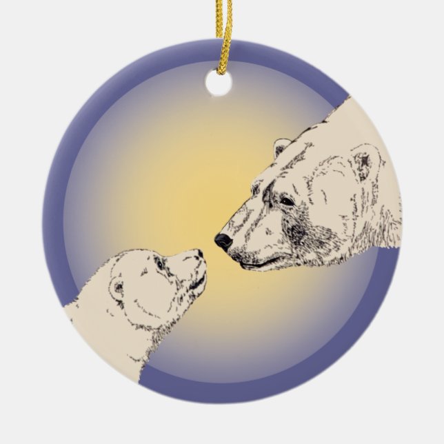 Oso Polar Arte Ornamento Oso Keepsake Regalos De O (Frente)