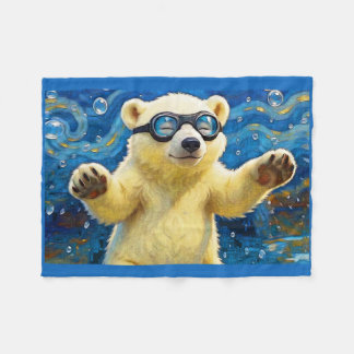 Oso Polar Bebé Adorable Rodeado De Burbujas