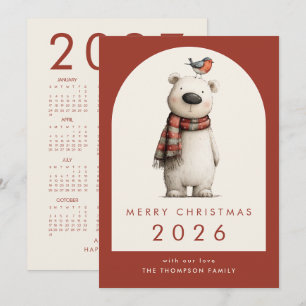 Oso Polar Calendario 2027 Feliz Navidad
