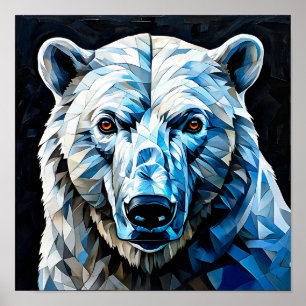 Oso Polar Colorido Mosaico Arte Ártico