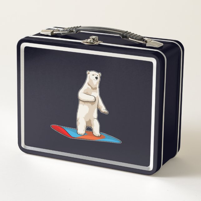 Oso polar como snowboard con Snowboard (Anverso)